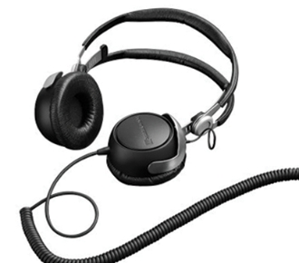 Schwarze Kopfhörer mit Kabel